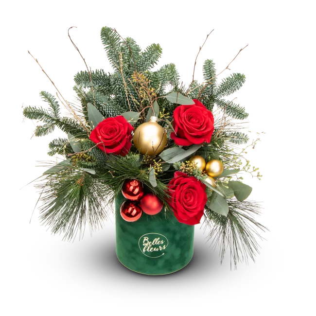 Christmas box with roses
